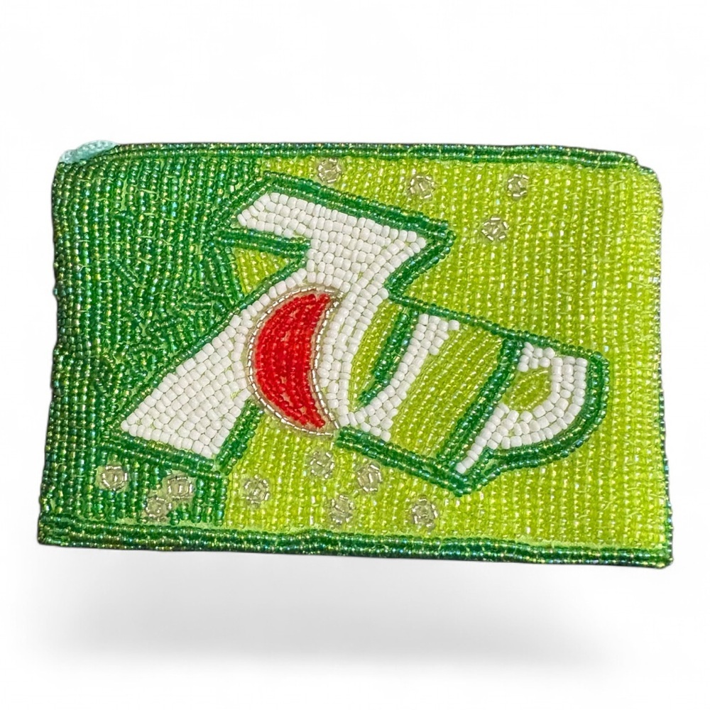 7UP Beaded Coin purse NWOT